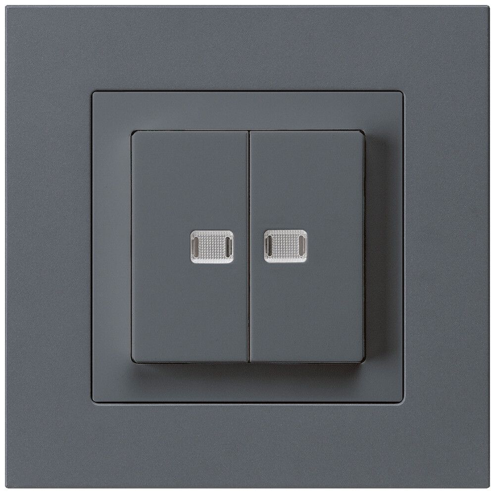 UP-Leuchtdruckschalter kallysto.pro 1/3+3/1 mit 2 Linsen anthrazit