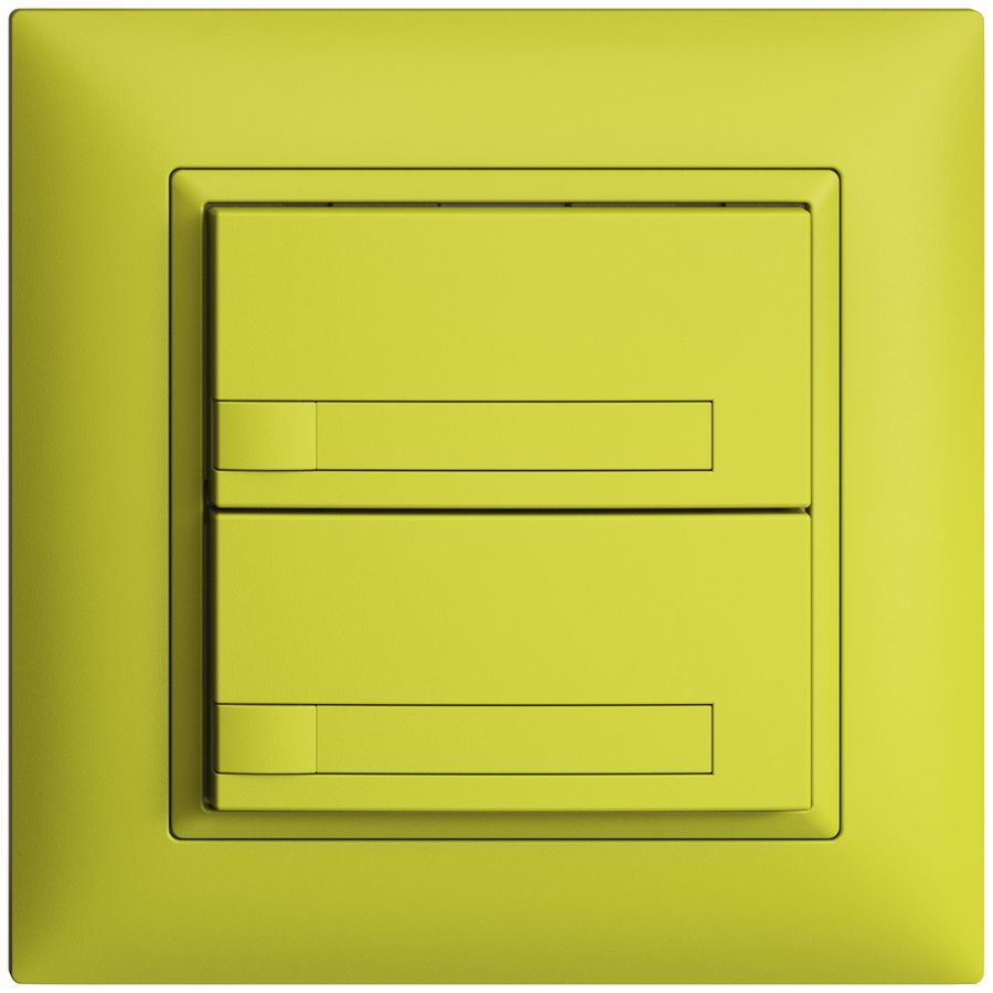 Poussoir ENC KNX 2× EDIZIOdue lemon RGB sans LED avec insert papier