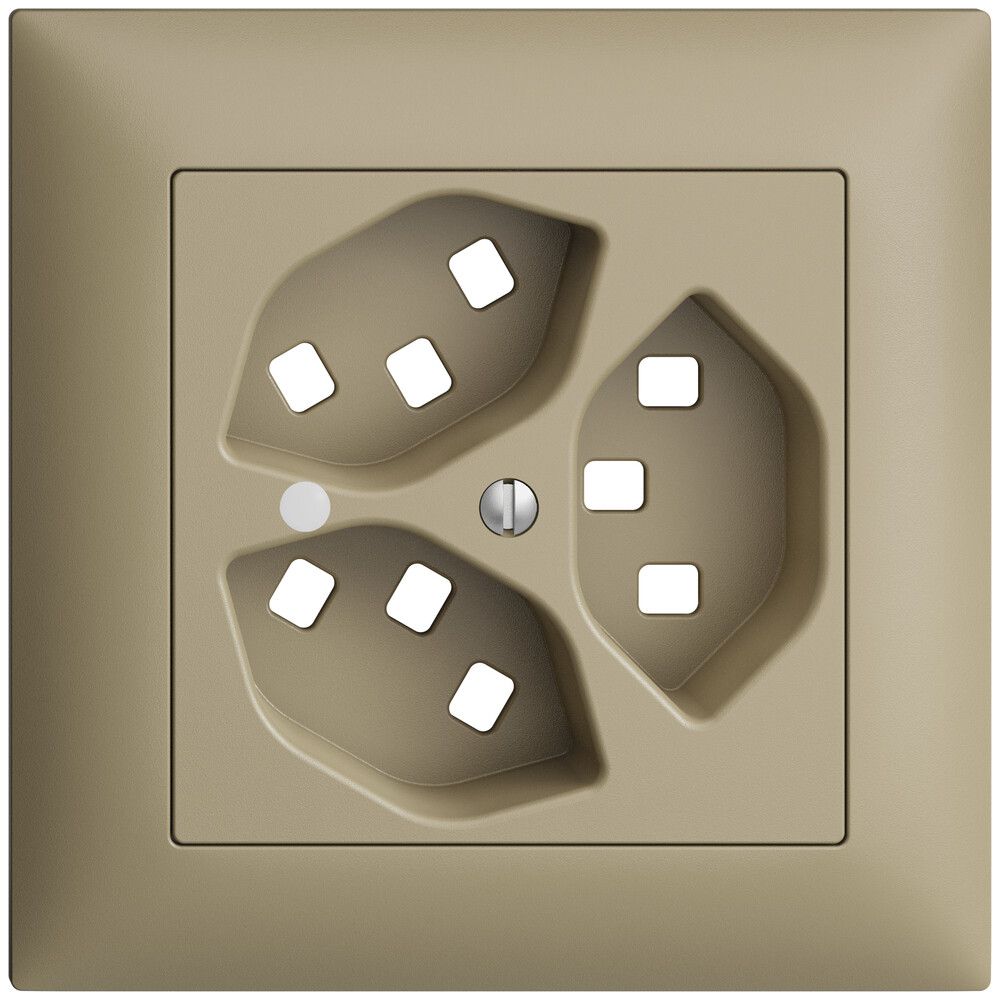 UP-Frontset EDIZIOdue sand 88×88mm 3×T23 mit Linse