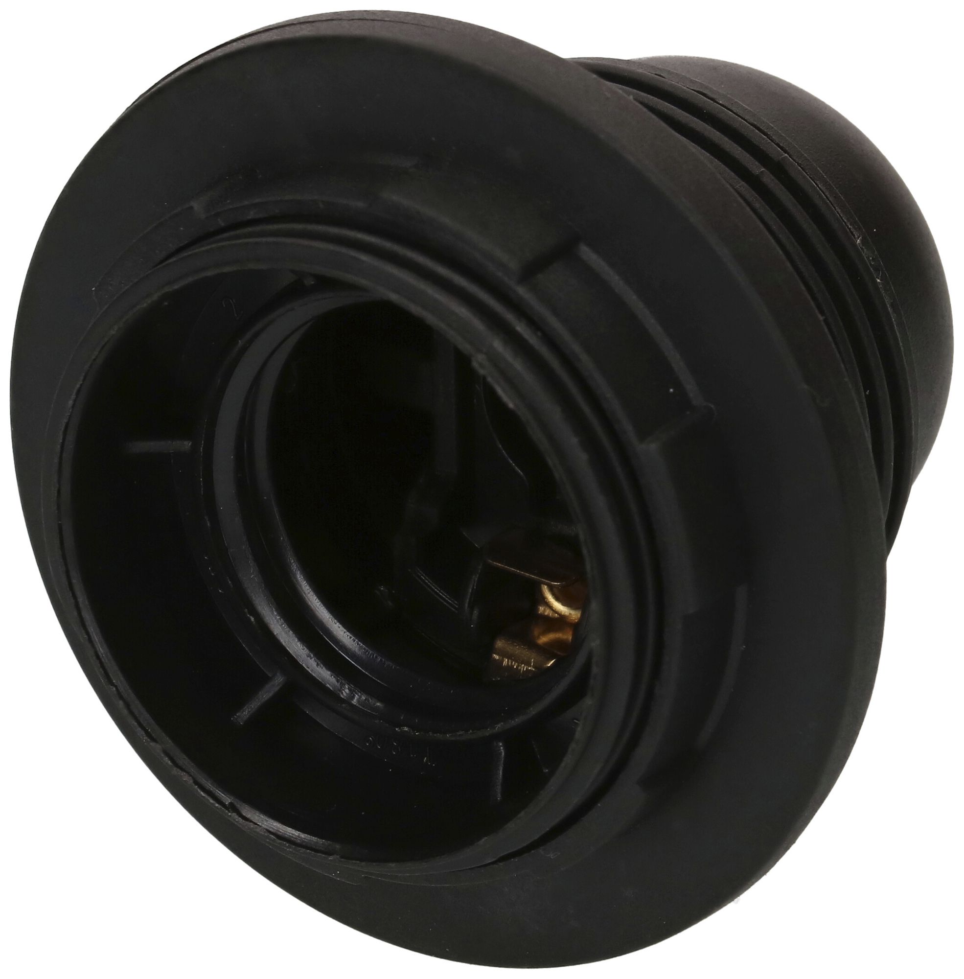 Fassung E27 Kunststoff M10×1 schwarz mit Randmantel
