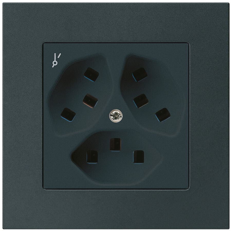 UP-Steckdose Hager kallysto.pro 3×T23 1×S C schwarz