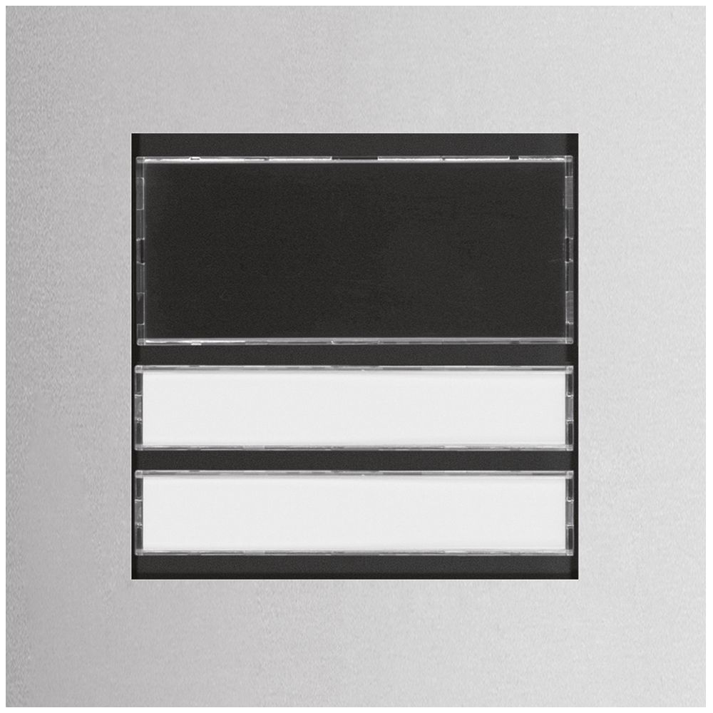 Ruftaster Modul Hager elcom.modesta mit LED+LED-Schild für 2 Wohnungen Edelstahl