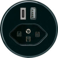 Presa di carica USB basico 18W PD 1×tipo A 1×tipo C tipo 23 nero