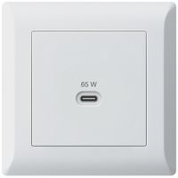 UP-USB-Ladesteckdose Hager kallysto.line Typ C 65W 3250mA weiss