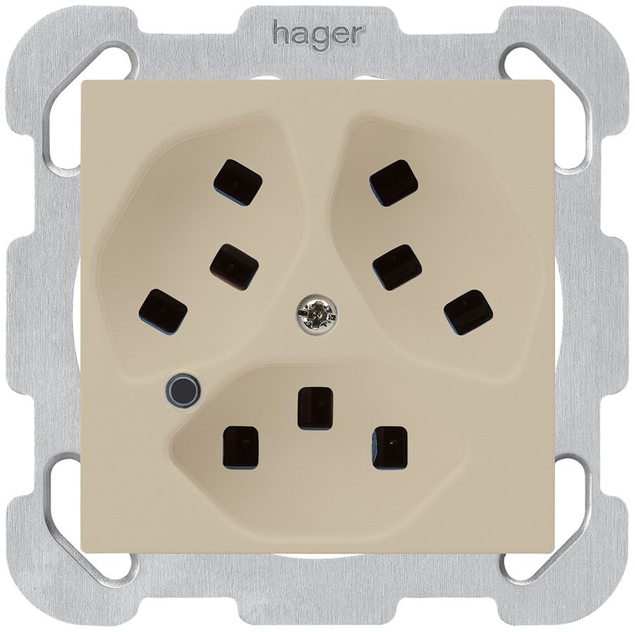 Presa INC Hager kallysto 3×T23 illuminato B beige