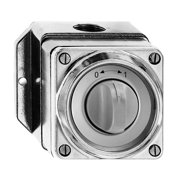 AP-Schwenktaster nass 0<->1 Al natur mit Drehgriff