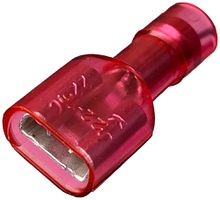 Flachsteckhülse Ferratec KSVP vollisoliert PC flach 2.8×0.5mm 0.5…1mm² rot