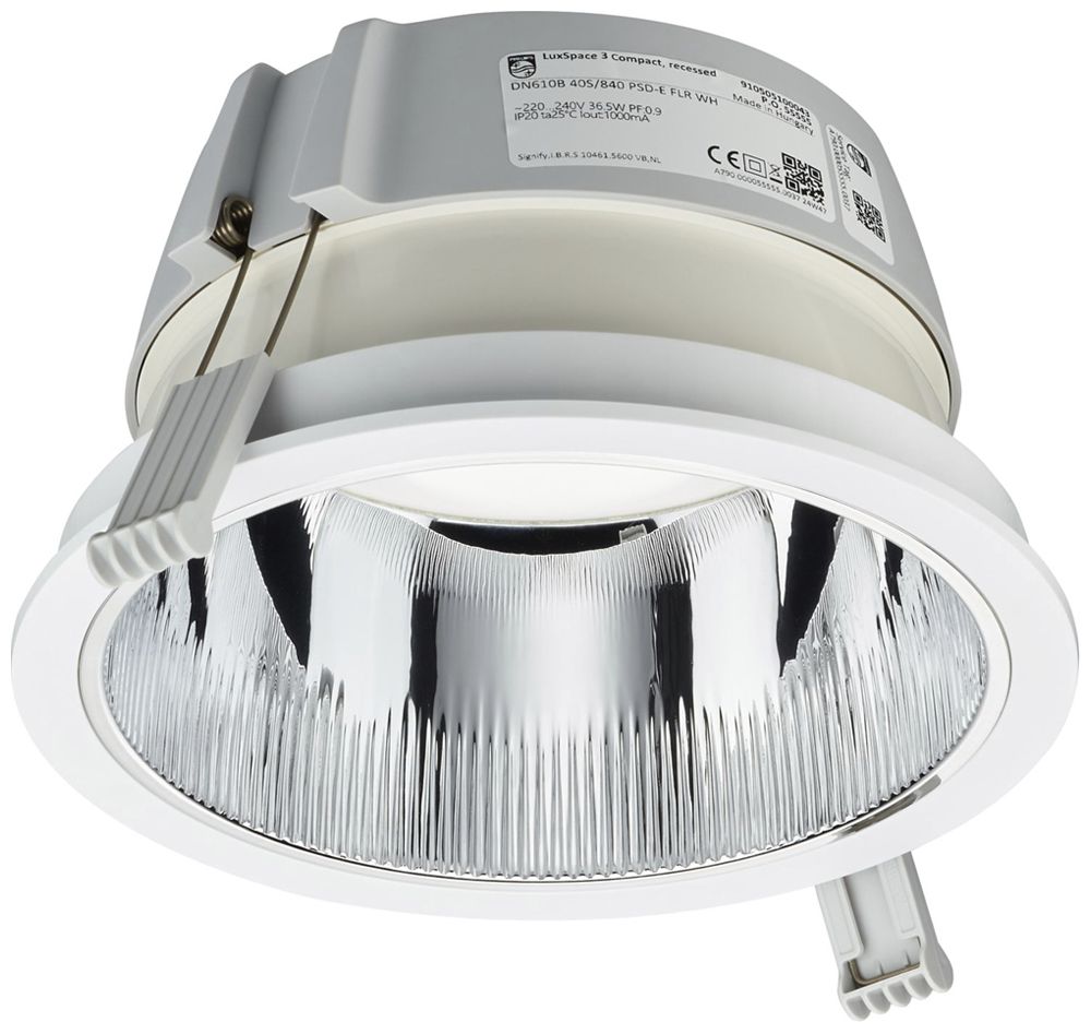 LED-Downlight Philips LuxSpace Compact FLR 10.8W 2000lm 840 WB Ø214mm weiss