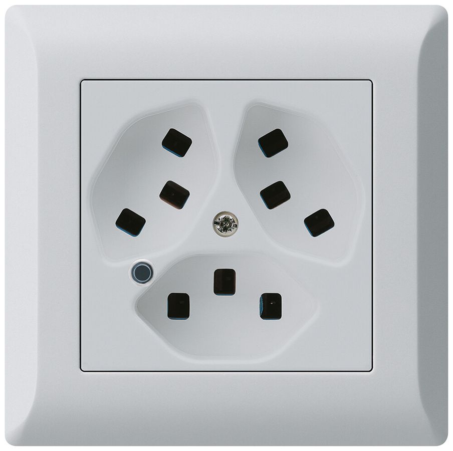 Presa INC Hager kallysto.line 3×T23 illuminato C grigio chiaro