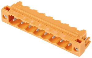 Connettore maschio WM SL brida a saldare THT 5.08mm 2L 90° 3.2mm arancione