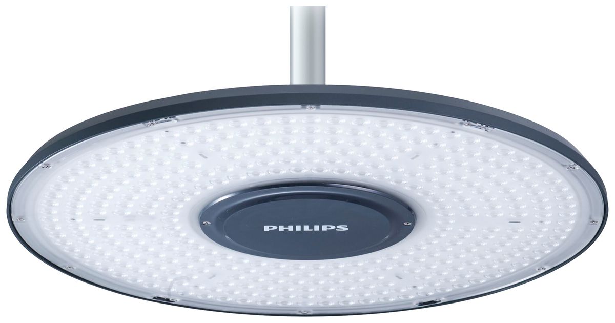 LED-Hallenstrahler Philips CoreLine 153W 28000lm 4000K IP66 WB DALI Ø430 grau