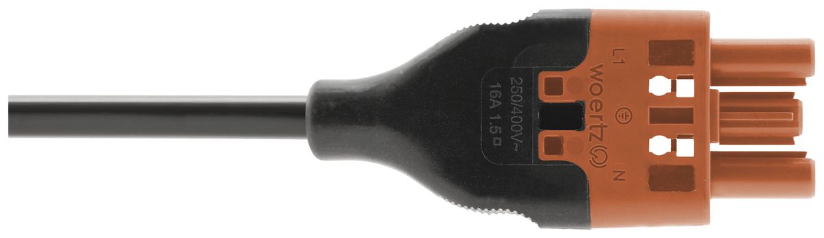 Cavo d'allacciamento Woertz 49343/C3 3×2.5mm² 250V 20A 3m ar presa-libero Cca