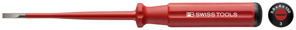 Tournevis plat PB 0.8×4×100mm VDE 1000VAC/1500VDC, DIN7437