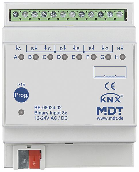 REG-Binäreingang KNX MDT BE-08024.02 8-Kan 12…24VUC 4TE