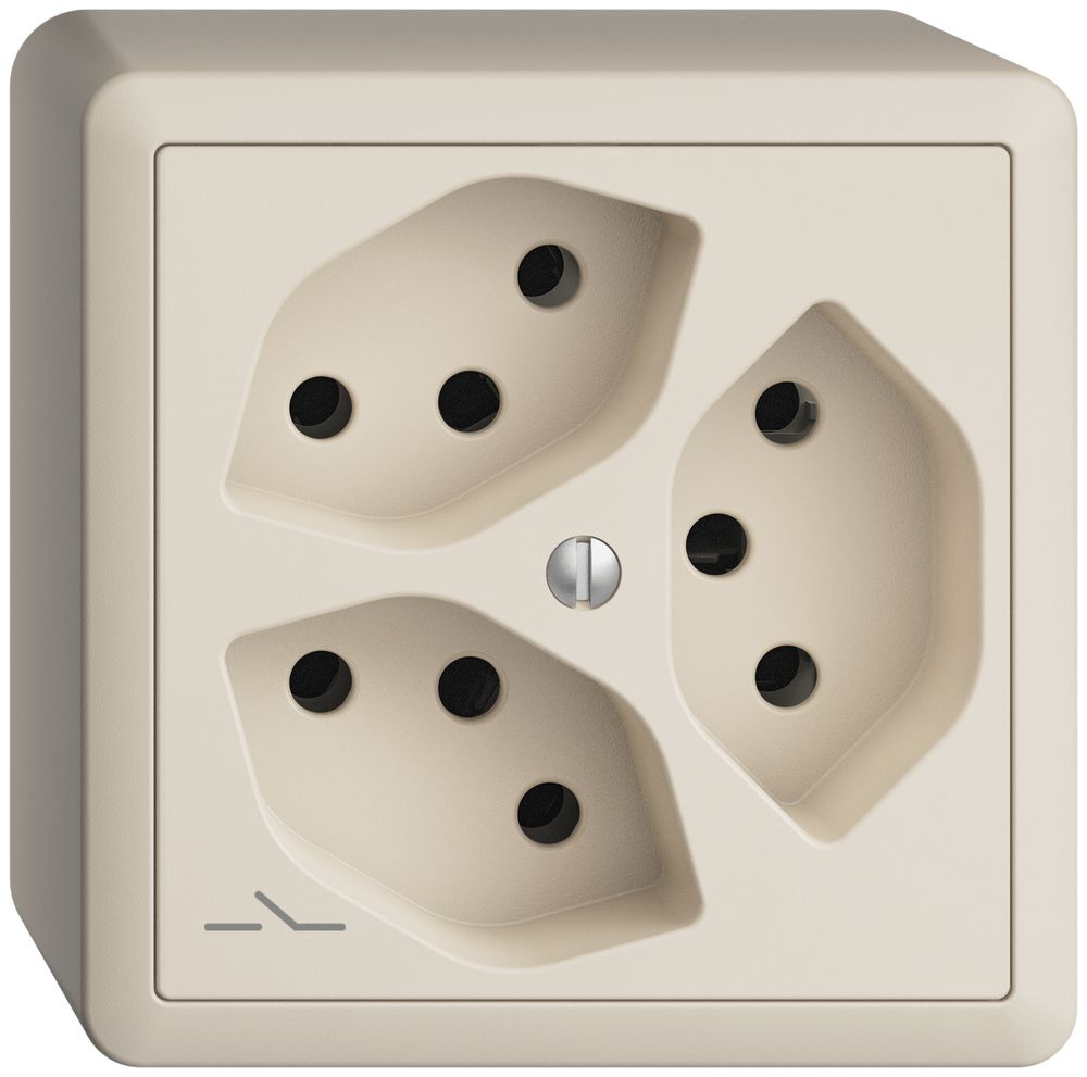 Prise AP EDIZIOdue 3×T13 crema 1×S