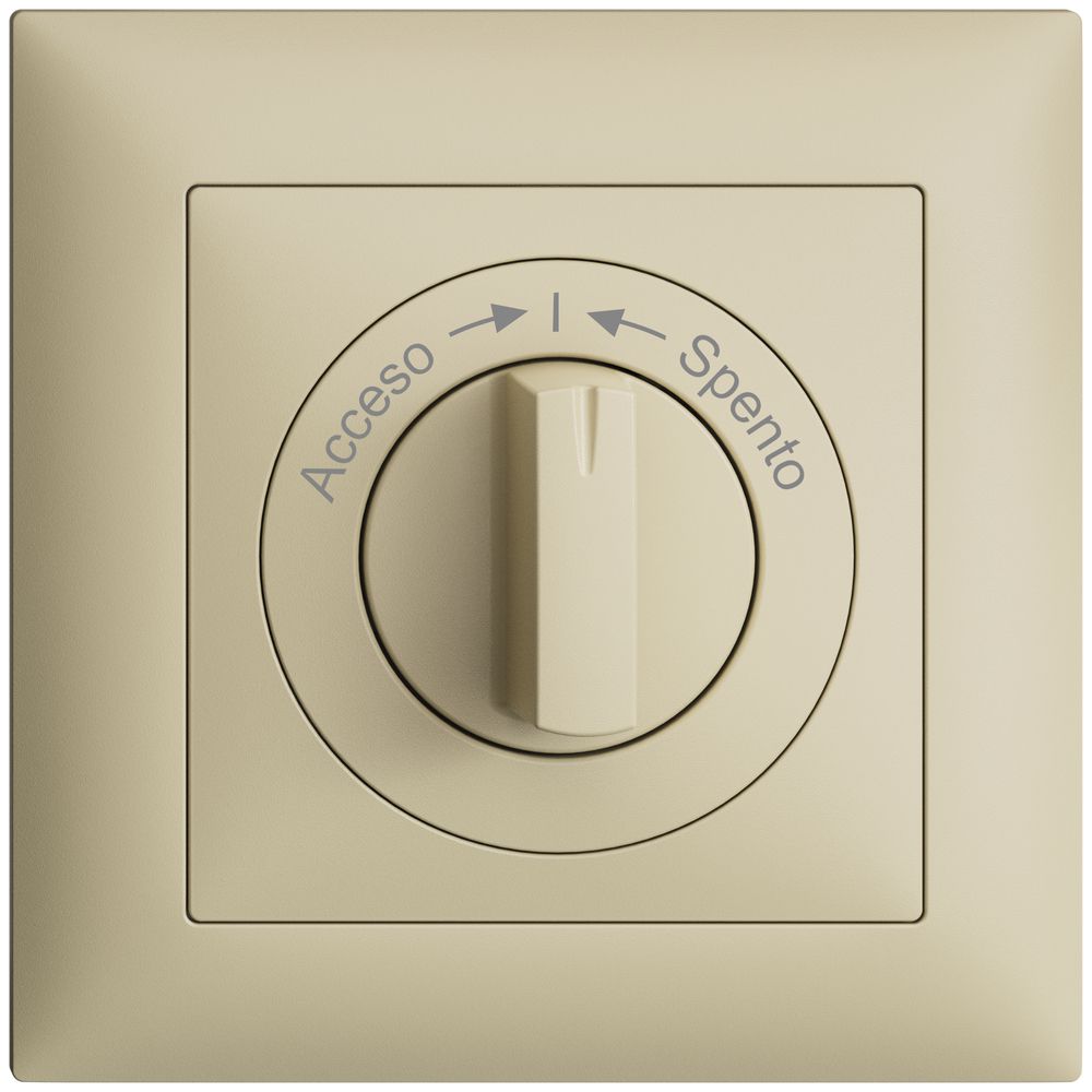 Frontset EDIZIOdue Acceso->I<-Spento vanille 88×88mm für Schwenktaster