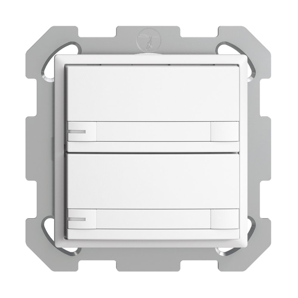 Poussoir ENC KNX 2× EDIZIOdue colore blanc RGB avec LED avec insert papier