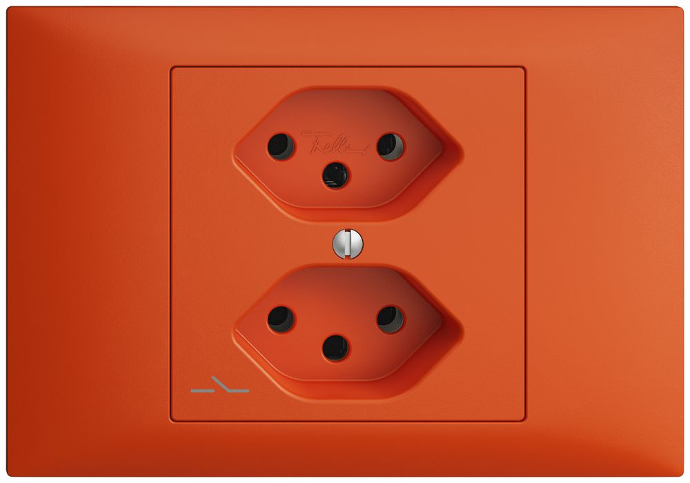 EB-Steckdose EDIZIOdue 2×T13 1×S orange