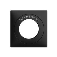 Frontset EDIZIOdue Auf->I<-Ab schwarz 60×60mm für Schwenktaster