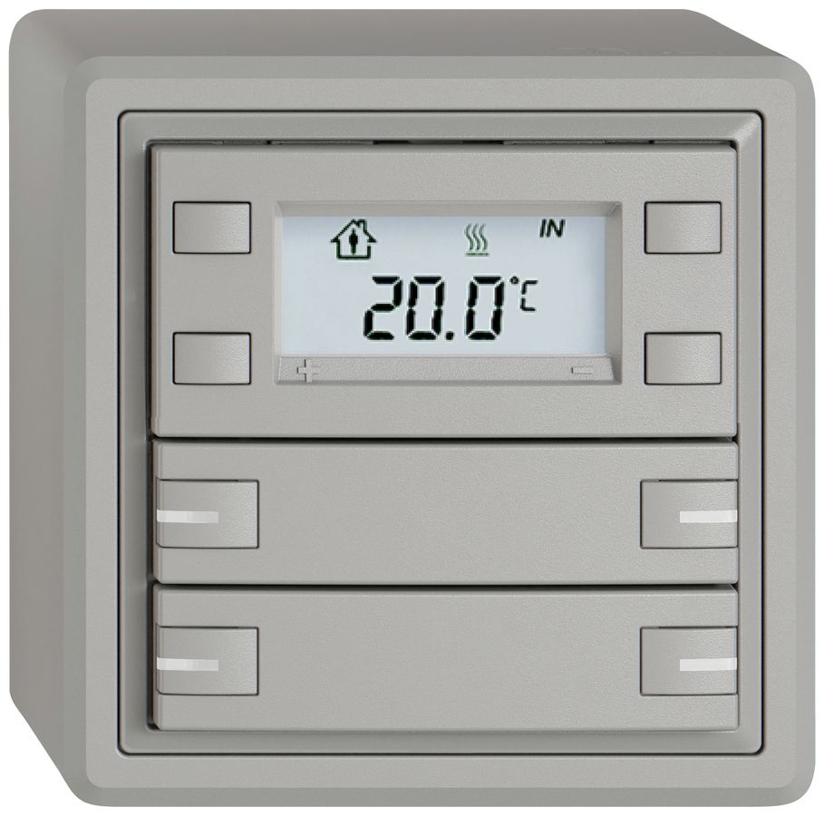 Poussoir RTH AP EDIZIO.liv SNAPFIX® a.RGB-LED 4×touches comm.1T grc