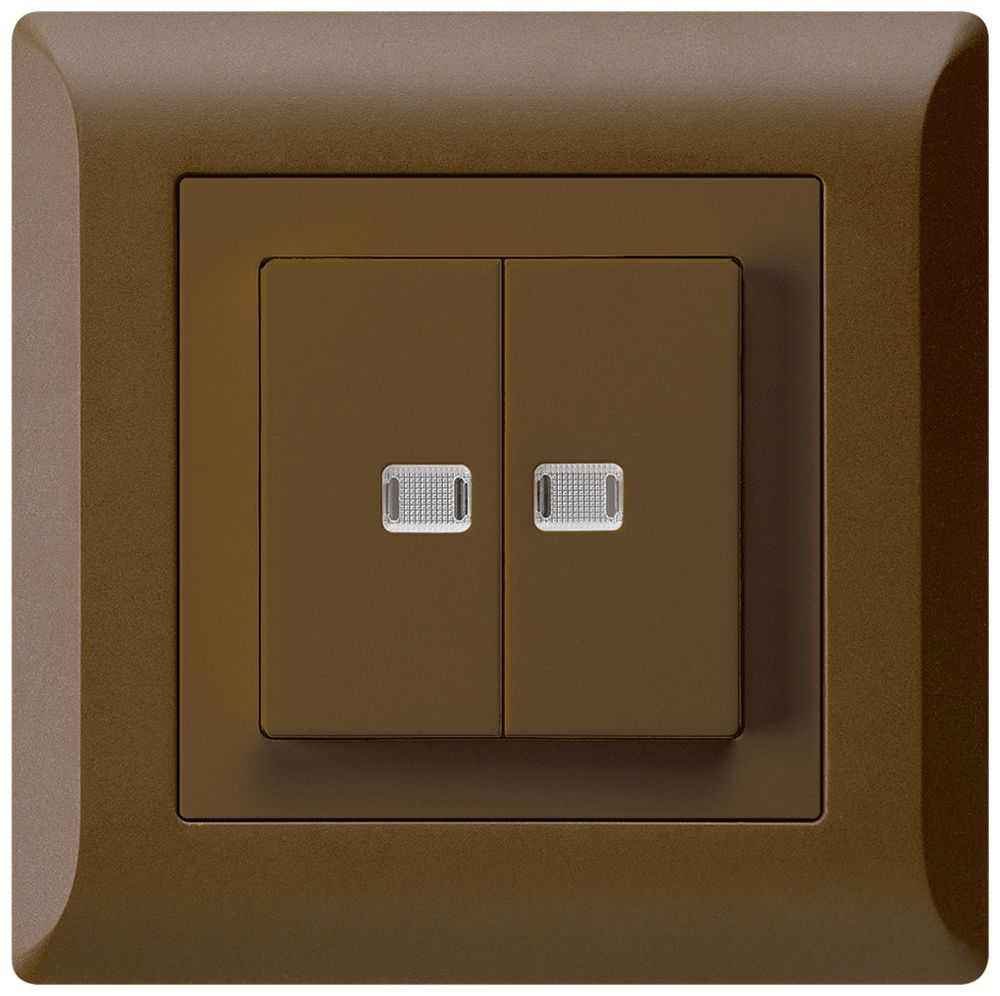 UP-Leuchtdruckschalter kallysto.line 1/3+3/1 mit 2 Linsen braun