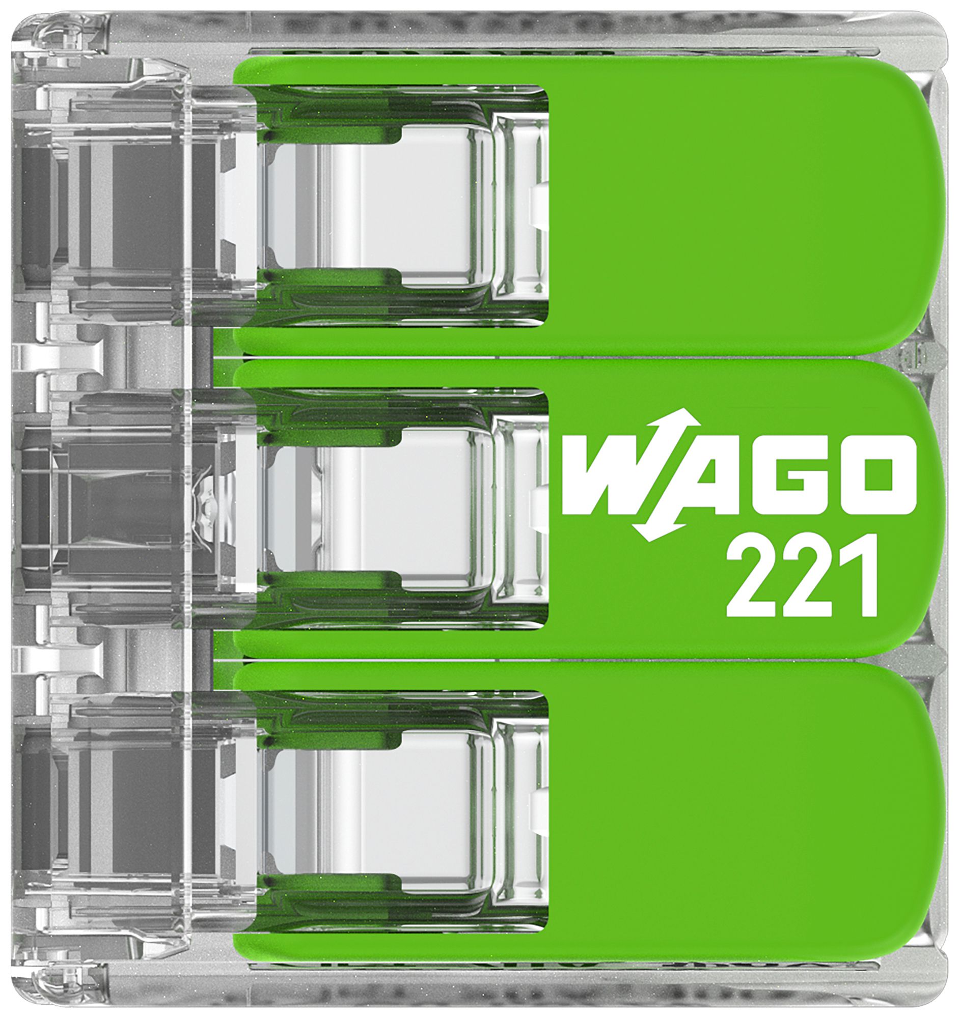 Morsetto per scatola WAGO 221-423 con leva in box 50×3L 0.2…4mm² 32A 450V ve