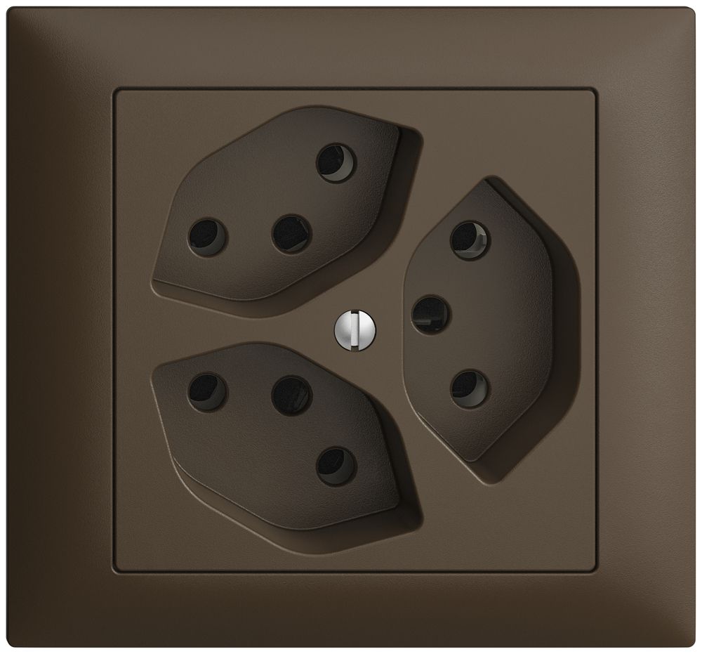 EB-Steckdose EDIZIOdue 3×T13 coffee