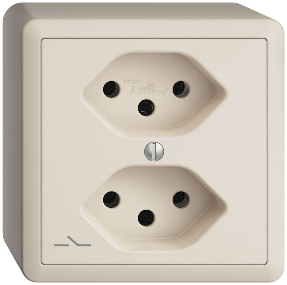 AP-Steckdose EDIZIOdue 2×T13 1×S crema