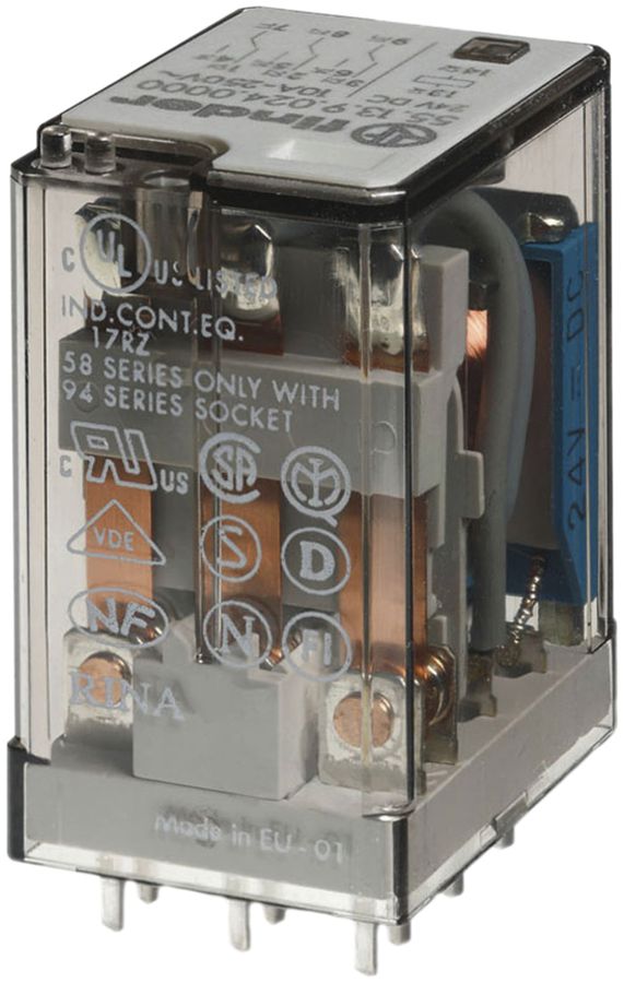 Miniatur-Printrelais Finder 55, 2W 10A/60VDC AgNi RT I