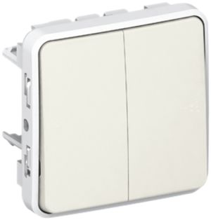 Interrupteur à bascule PLEXO 3+3/1L blanc