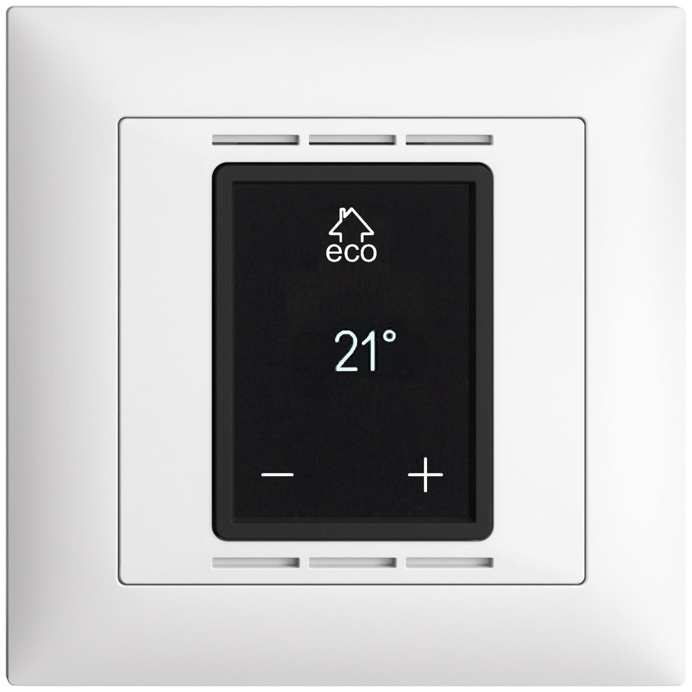 Thermostat d'ambiance ENC EDIZIOdue FMI blanc, avec écran, chauff.sol&conv.