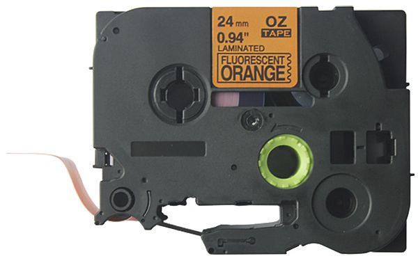 Schriftbandkassette kompatibel zu OZE-B51, 24mm×5m, orange/schwarz