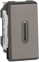 EB-Leuchtwippschalter MOS magnesium 3/1L mit LED Orientierung 1 Modul