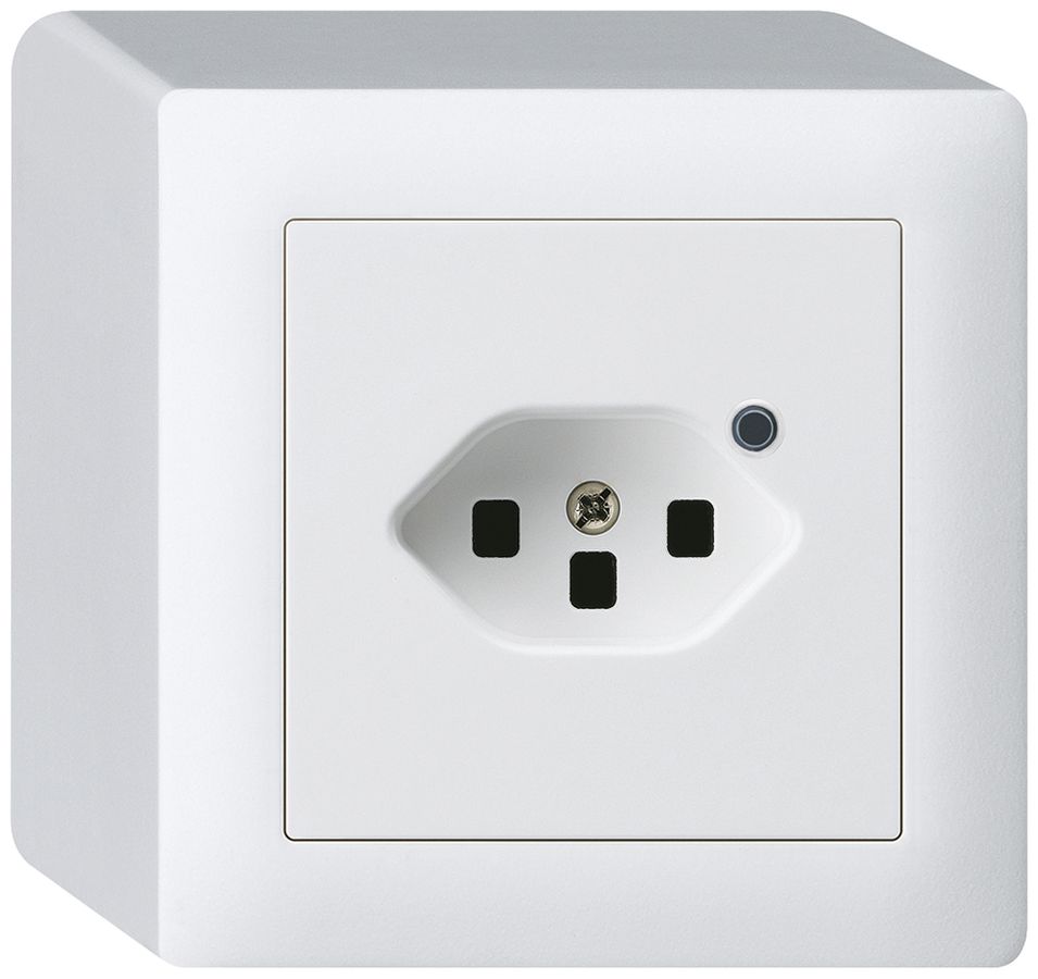 Prise AP Hager kallysto 1×T23 illuminé Q blanc ultra