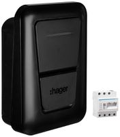 Ladestation Hager witty solar II 3-phasig 22kW 250×370×150mm mit Buchse