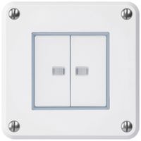 Interruttore INC robusto IP55 schema 3/contatto a pulsante 2×illuminato bianco