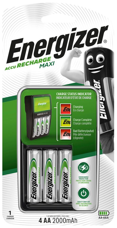 Ladegerät Energizer Maxi Charger + 4 AA Batterien 2000mAh