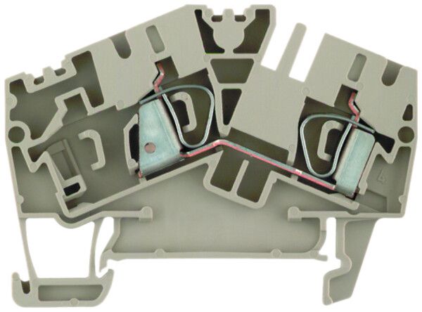Durchgangs-Reihenklemme Weidmüller ZDU 4-2/2AN Zugfeder 4mm² TS35 beige