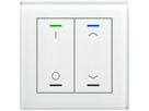 Poussoir KNX RGBW ENC MDT BE-GTL2TW.D1 2t/4a temp.verre blanc "I/O"-"jalousie"