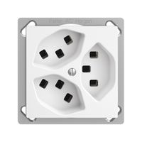 EB-Steckdose 3×T23 16A EDIZIOdue weiss, mit Steckklemmen