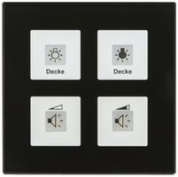 UP-Taster KNX RF+ MDT RF-GTT4S.01 4T/4B LED Temp Aktor 2-Kan Glas schwarz