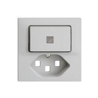 Frontset 60×60mm EDIZIOdue hellgrau T23 mit Linse für Kleinkombi