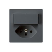 Combinazione INC 2×A-R/1P+T13 antracite kallysto con piastra di fissaggio