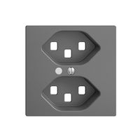 Frontset EDIZIOdue dunkelgrau 60×60mm 2×T23 mit Linse