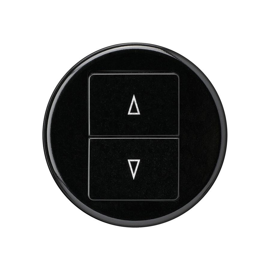 Interruttore per tapparella basico nero con 2 tasti di comando