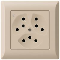UP-Steckdose kallysto.line 3×T13/1S beige