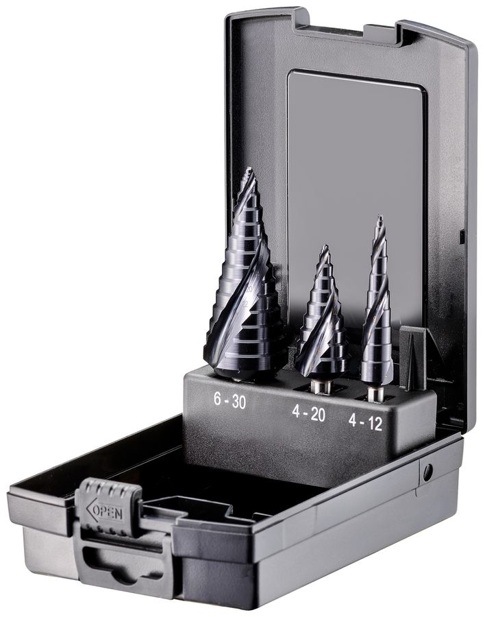 Jeu de forets à gradins EFCO SBR-TiX HSS-Co5 Ø4…12/4…20/6…30mm 135°