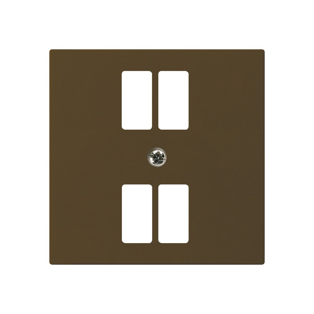 Placca frontale kallysto per presa 4×USB marrone