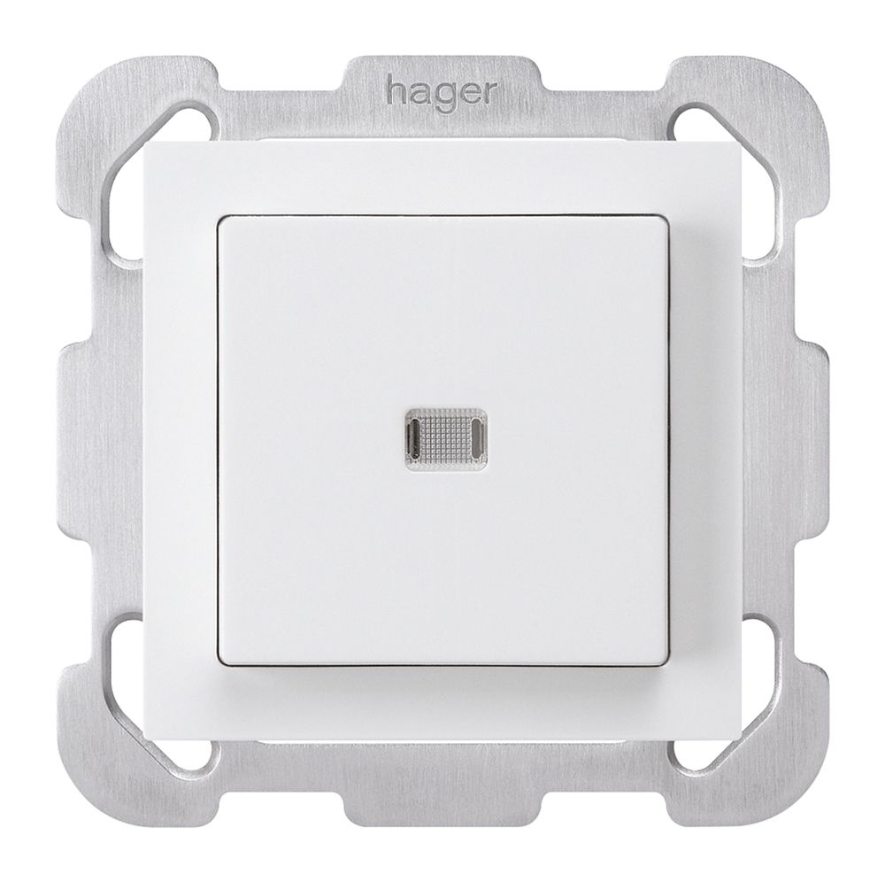 UP-Leuchttaster kallysto ARK 2L weiss mit Befestigungsplatte