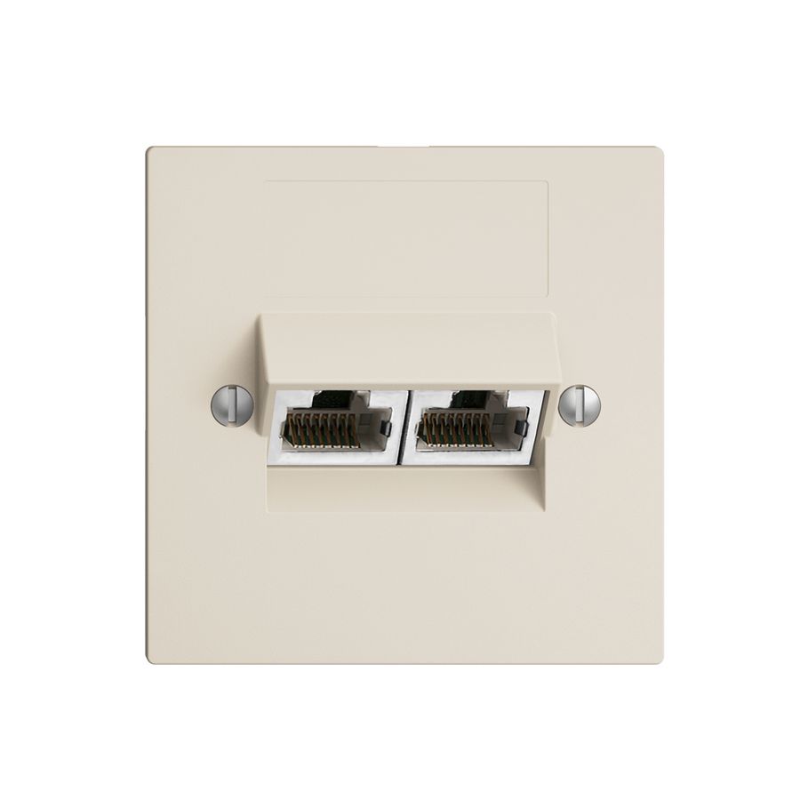 Einsatz zu UP-Anschlussdose 2×RJ45/s 4P getr. EDIZIOdue crema ITplus